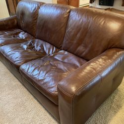 Free leather brown sofa