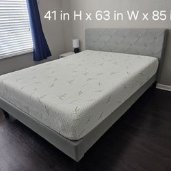 Queen Sized Bed Frame And Bamboo Memory Foam Mattress 