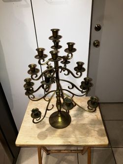 Vintage 21” Brass Swivel Candelabra
