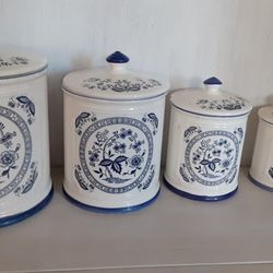 4 Beautiful Kitchen Canisters Made Of Fine Porcelain Not Ceramic