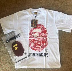Bape shirt white pink