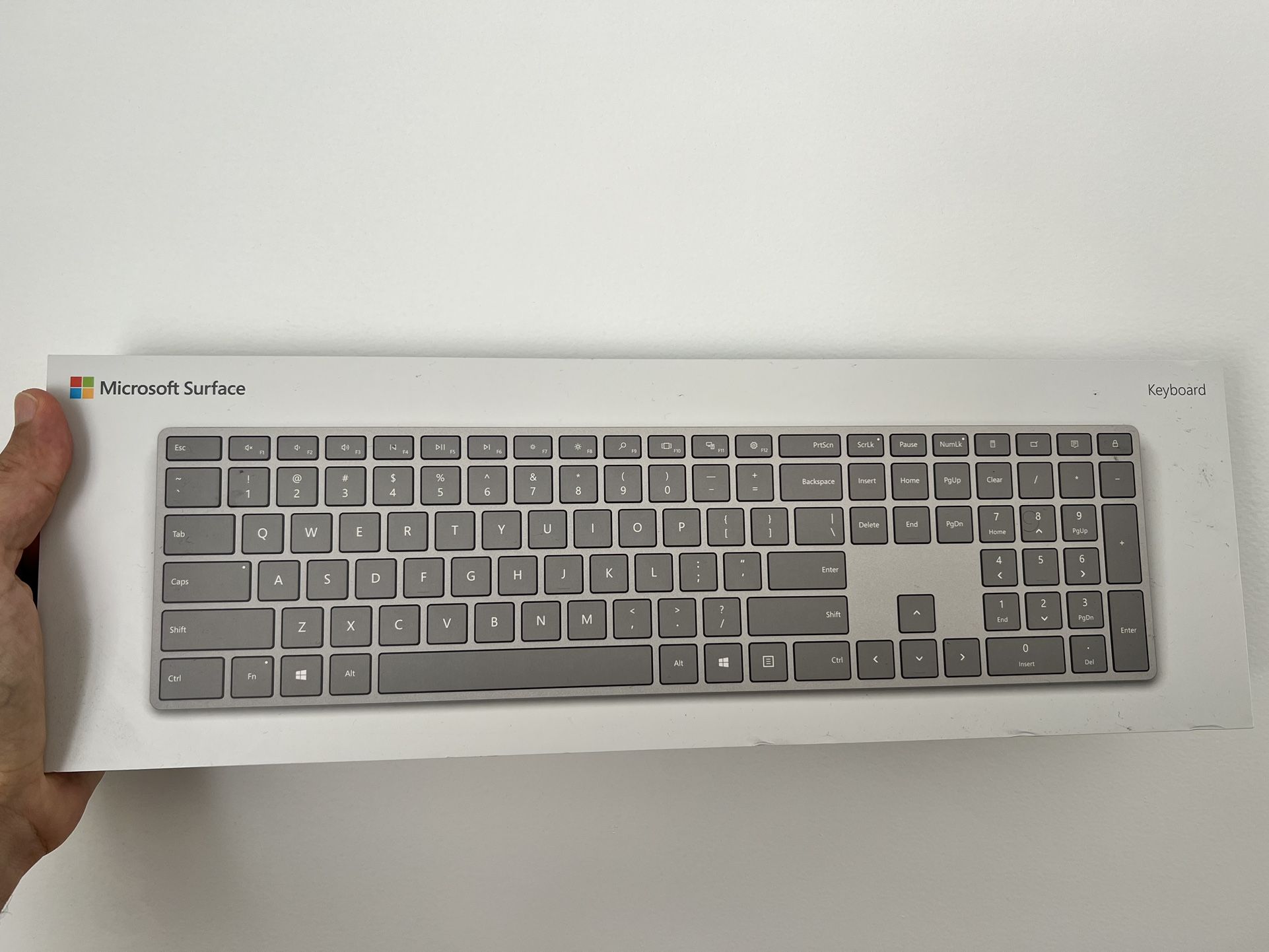 Open box Microsoft Wireless Surface Keyboard, WS2-00025, Silver