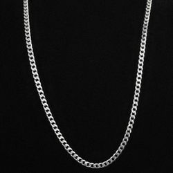 30" x 6mm Heavy Solid Sterling Silver Cuban Link Necklace w Lobster Clasp Italy 