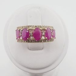 14k gold ruby & diamond ring