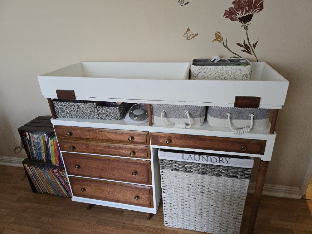 Mid Century Desk Turned Into Dresser Changing Table