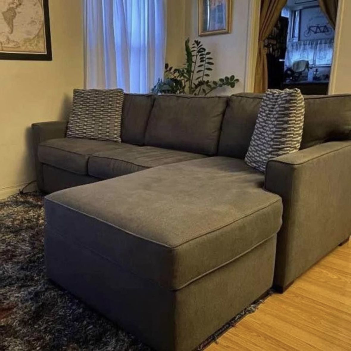 Gray Modern Reversible Sectional Sofa