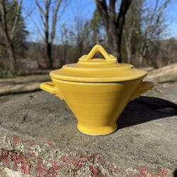 Vintage Harlequin Yellow Sugar with Lid Homer Laughlin Fiesta USA