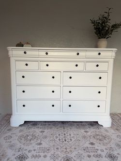 Beautiful solid wood white long dresser