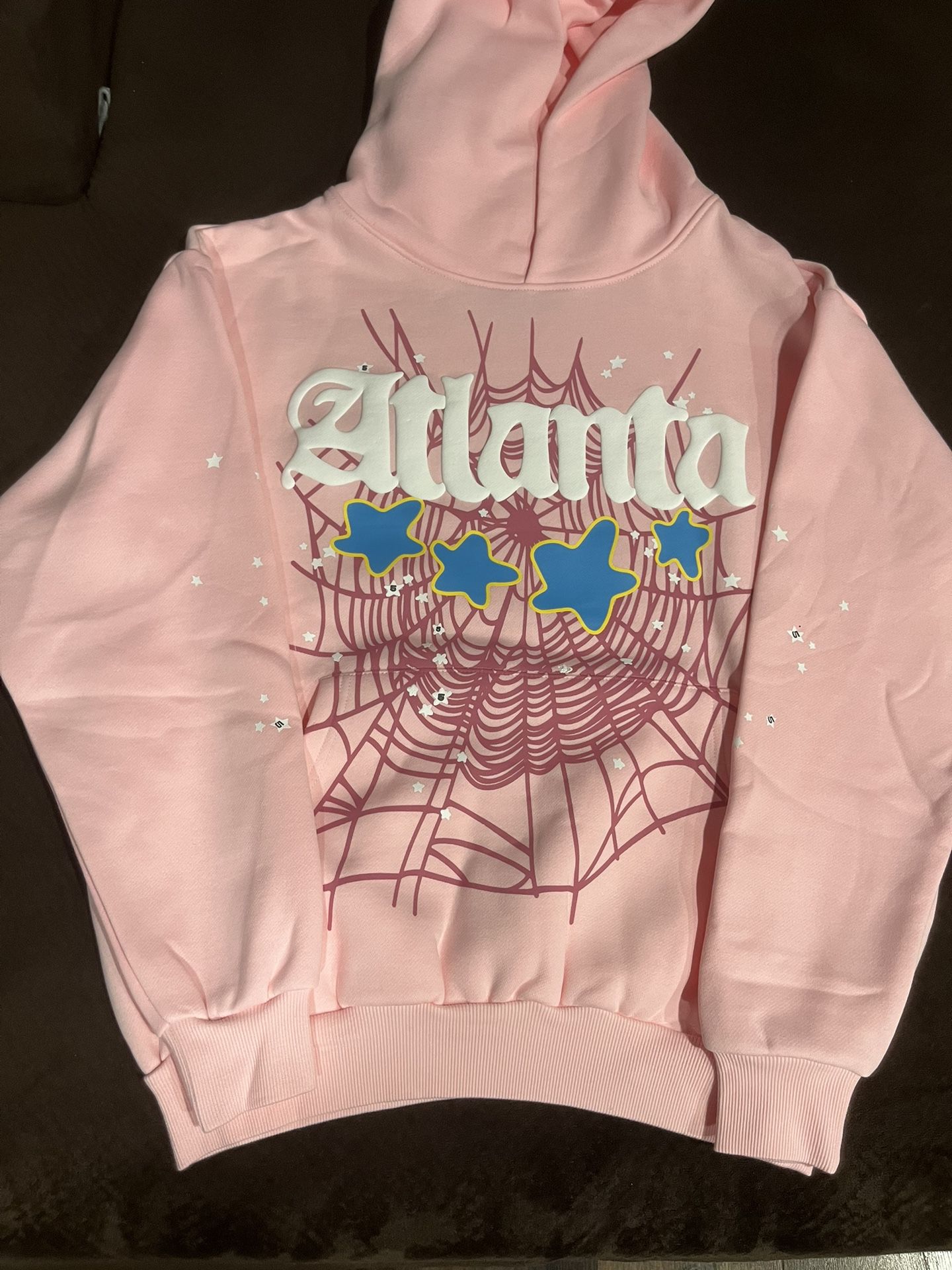 spider hoodie pink