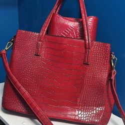 Handbag And Matching Clutch Set