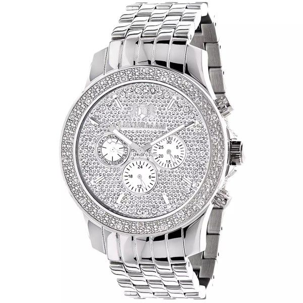 Luxurman Men's Real Diamond Watch 0.25ct