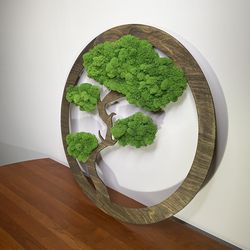 Bonsai Preserved Moss Tree Wall Decoration