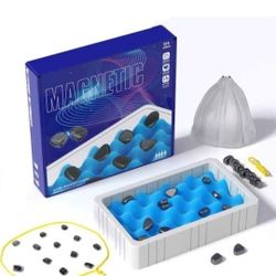 NEW! Magnetic Chess Game Set, 32 Magnets, 1 rope, Sponge board, storage bag, instructions
