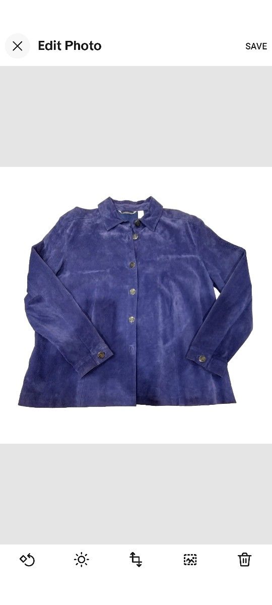 New Purple Suede Leather Blazer XL