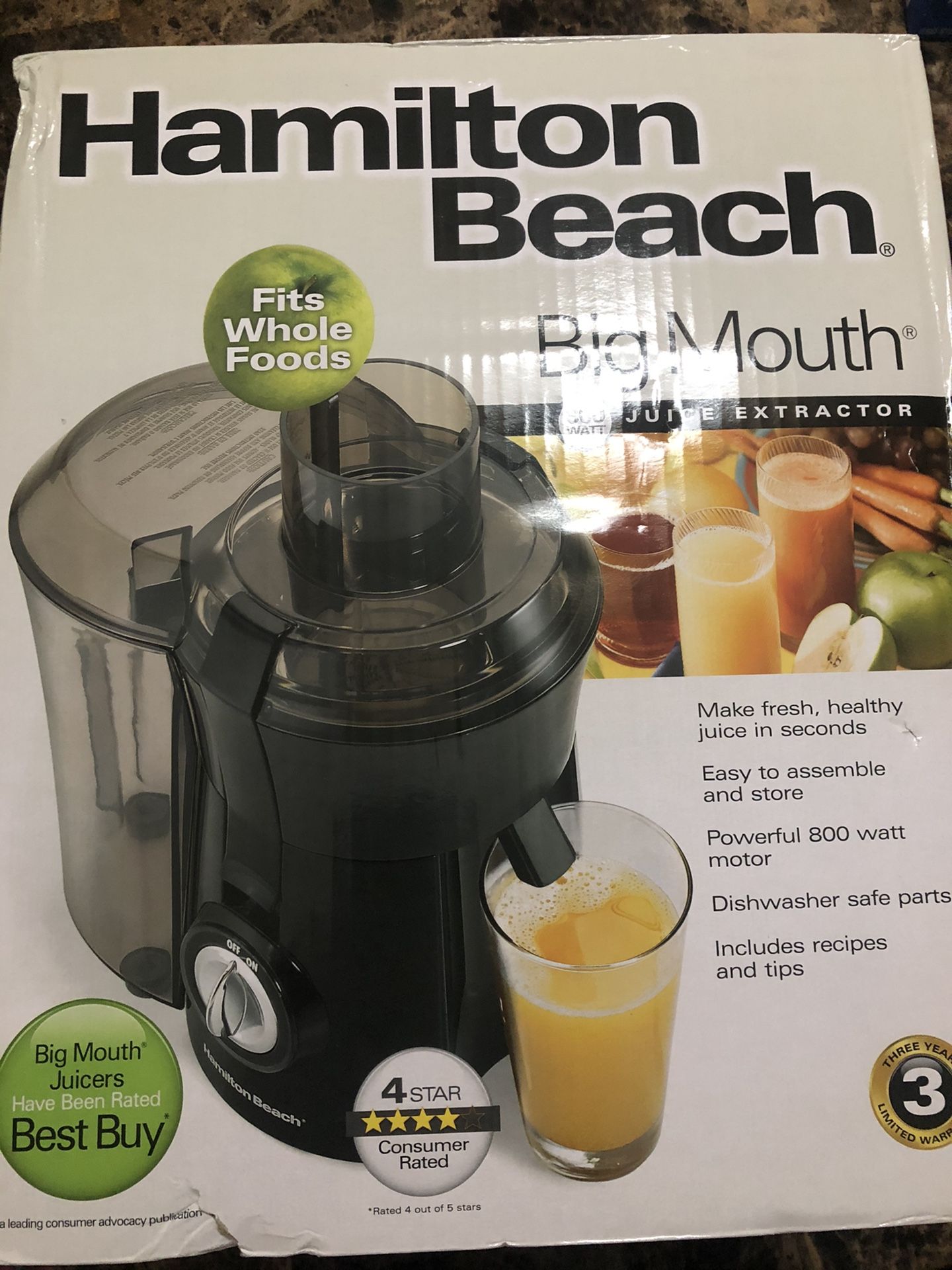 Brand New Hamilton Beach Big Mouth Pro Juice Extractor Juicer
