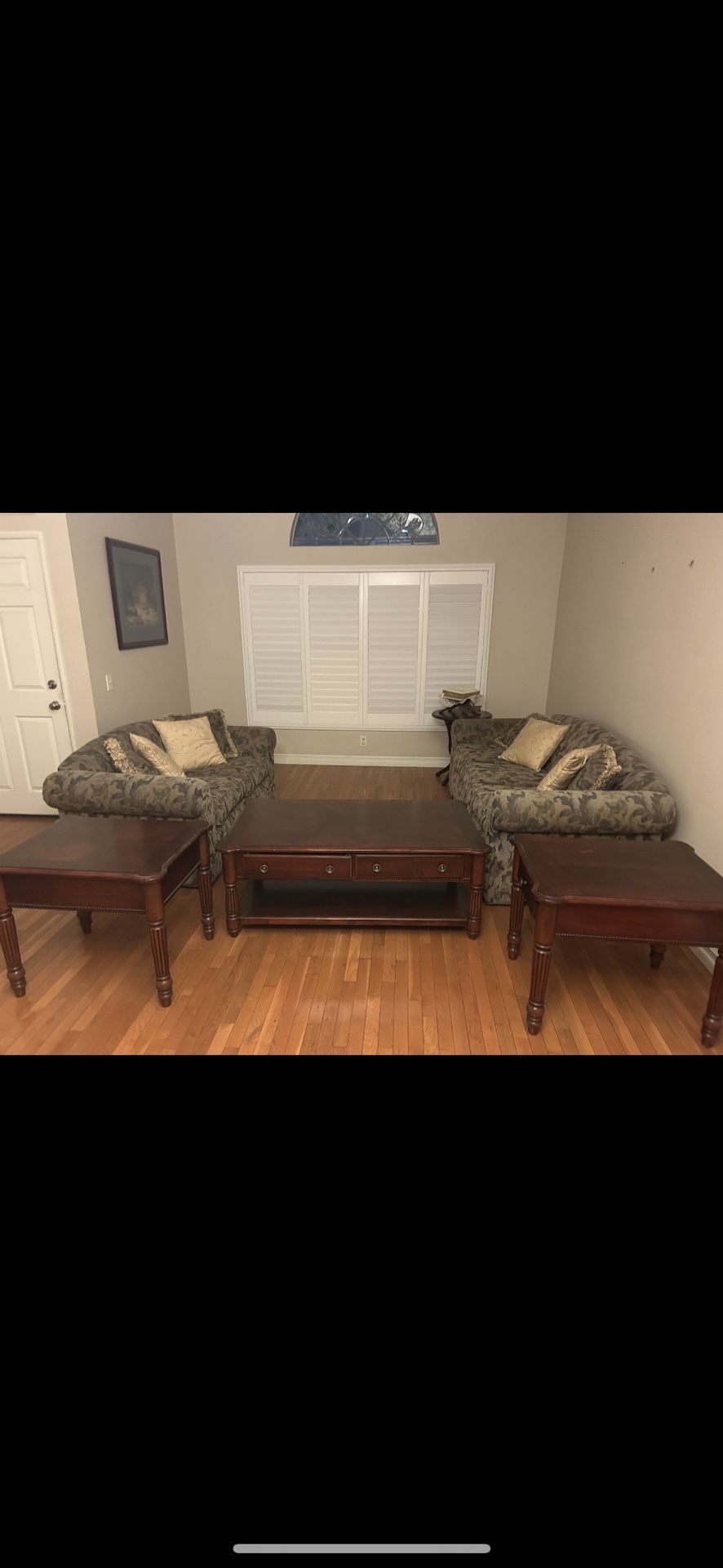 Couches, Coffee Table, End Tables