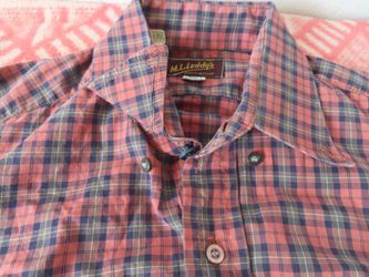 vintage M.L. LEDDY'S - Handmade Texas Western Plaid Shirt no size Thumbnail