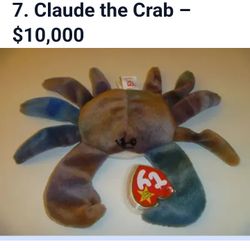 Claude The Crab Ty Beanie Baby Tie-dyed Rare Vintage Collectible