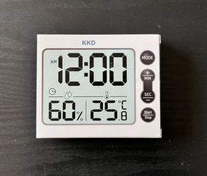 KKD Timer ,Kitchen Timer ,Egg Timer,for Kids Teacher Study Cooking Baking Game Exercise , Digital Hygrometer Thermometer , Big Digits with Thermometer