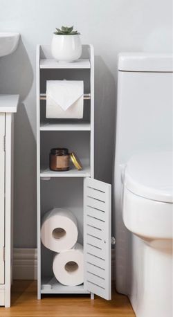 BRAND NEW IN BOX Toilet Paper Holder Stand: Small Space Bathroom Storage