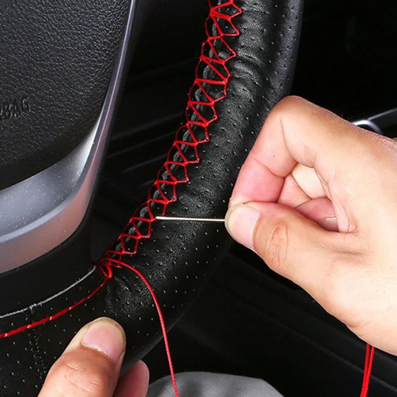 Steering Wheel Cover (Microfiber leather)Hand Sewing DIY Car Steering. We have different colors and sizes π₯$19π₯only .