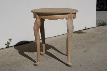 Handmade Queen Anne Round Side Table – Solid Sugar Pine, SoCal Craftsman
