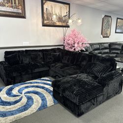 Black Velvet Sofa Sectional Sleeper 
