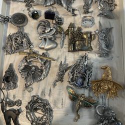 Fantasy Pewter Pendant Pins And Rings