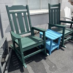 rocking chairs with a small table