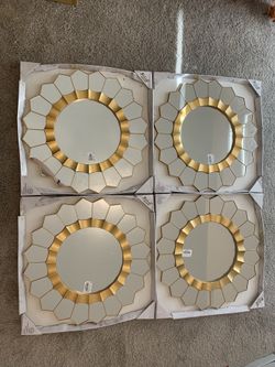 Two Gold Wall Mirrors