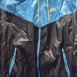 Light Blue And Black Zip Up Windbreaker M 
