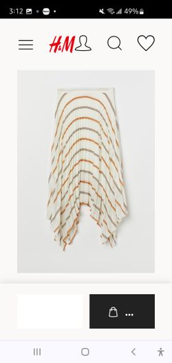 H&M Elegant Pleated Asymmetrical Lined Midi Skirt Size 2