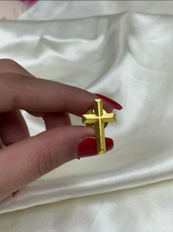 25 New Gold Cross Christian Lapel Pin 1"