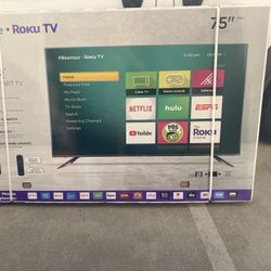 75”  Inch Hisense Smart Roku UHDTV 4K 