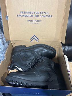 Rockport Black Leather Lace-Up Boots