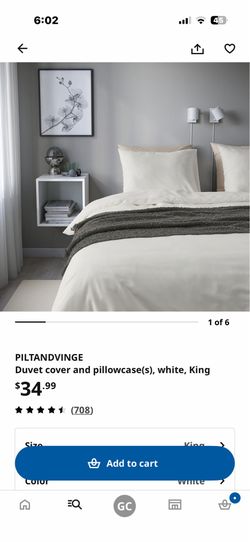 Duvet and 2 pillowcases, queen size, white
