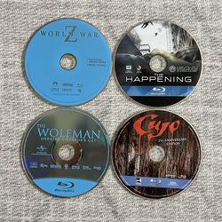 Cujo, The Happening, The Wolfman & World War Z Horror/Thriller Blu-Ray Movies