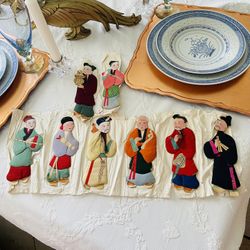 Vintage Silk Chinese Paper Dolls 
