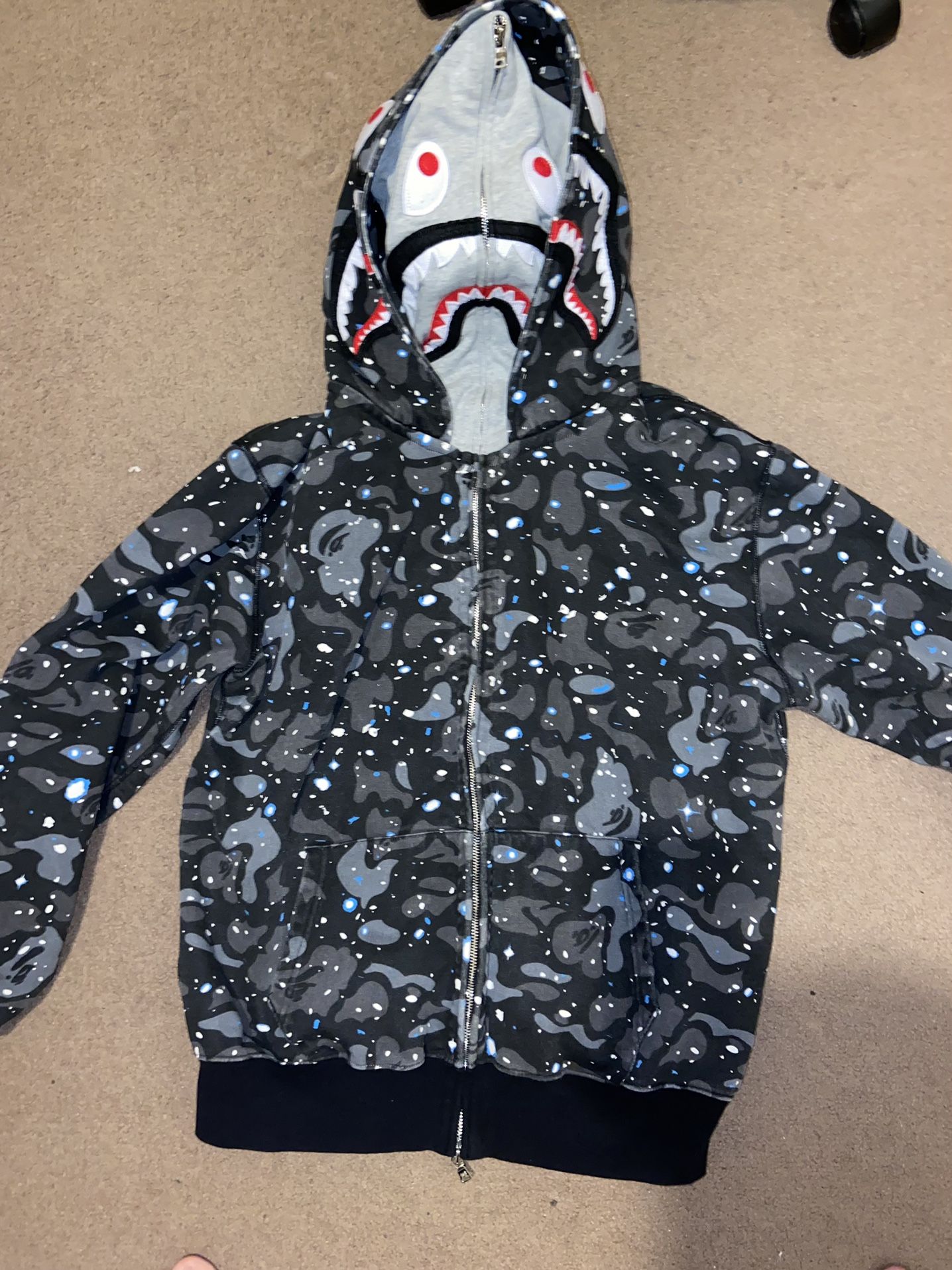 BAPE Space Camo Shark Full Zip Double Hoodie