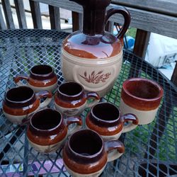 Vintage Jug With Small Cups 