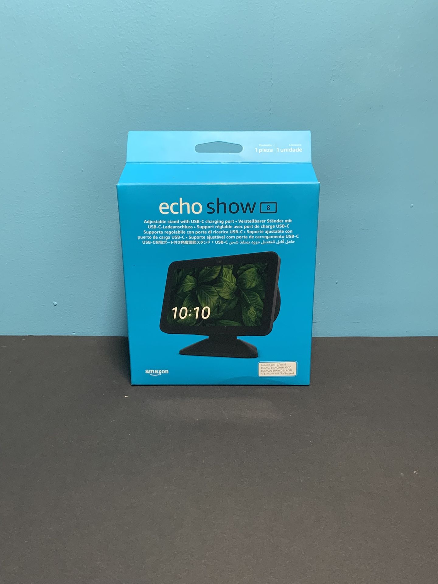 Amazon Echo Show 8 Adjustable Stand With USB-C charging Port - Glacier White