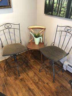 2 metal stools