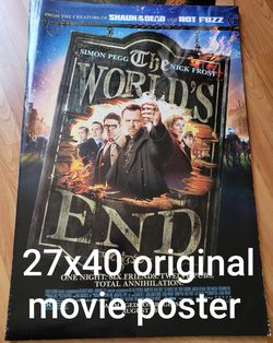 (2014)THE WORLD'S END MOVIE POSTER 2 Sided ORIGINAL RARE 27x40 SIMON PEGG