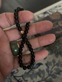 Black Obsidian with Pink Gold centered bead