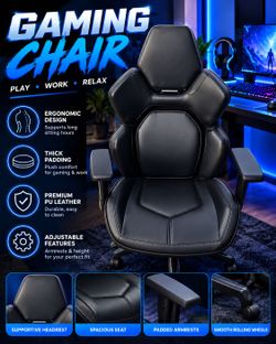 Black PU Leather Gaming Chair