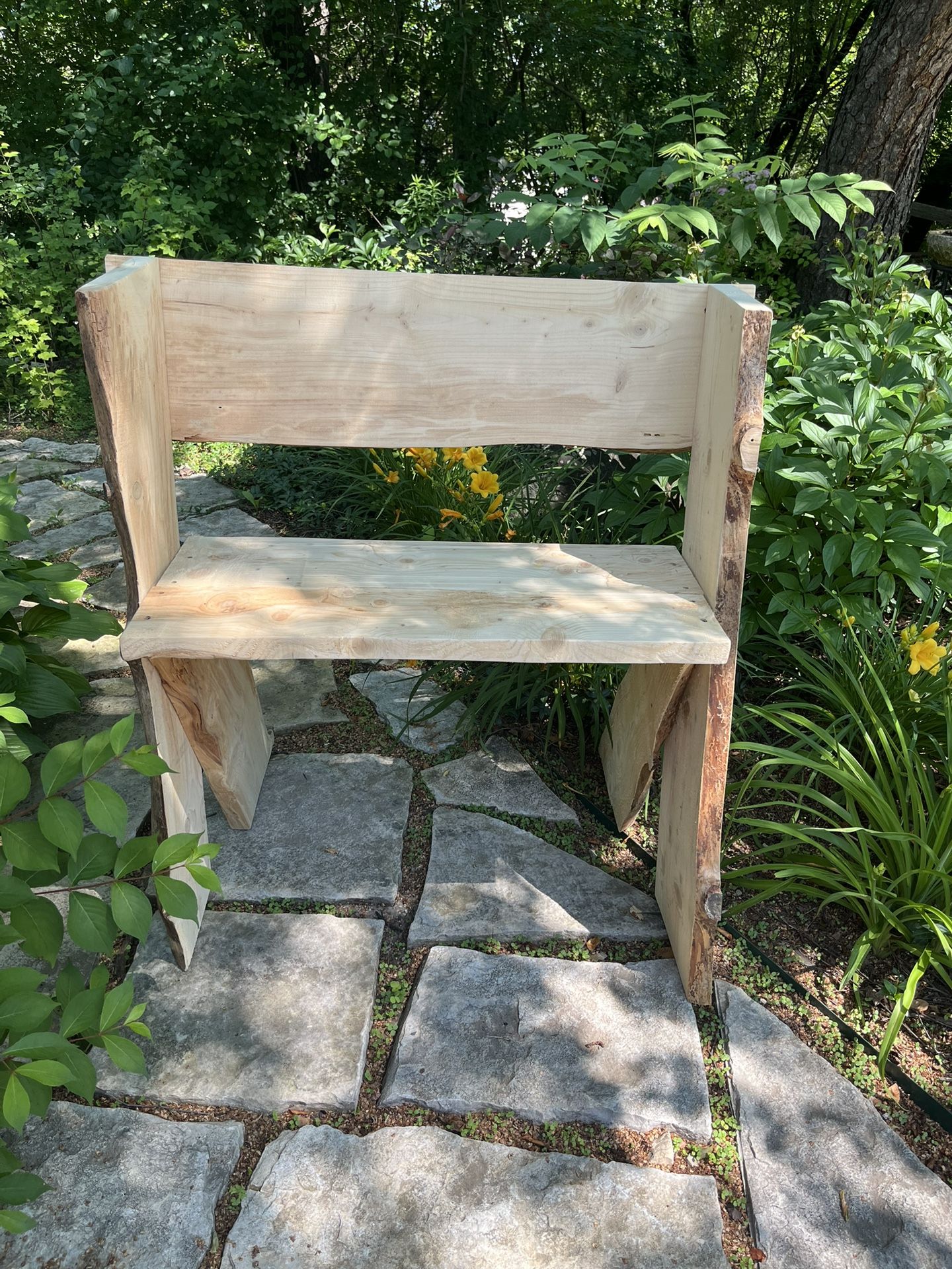Outdoor Live Edge Wood Bench - Price Reduced