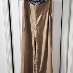 New, never worn glittering halter wide pants suit, small size