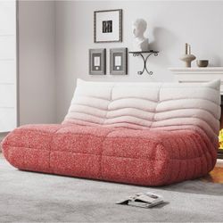 Pink Loveseat Bean Bag Chair for Adults, Comfy Beanbag with Memory Foam Floor Sofa Chair for Gaming, Reading, Bedroom, Living Room, Boneless, Ergonomi