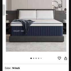 Full Mattress, 14Inch Medium Plush Euro Top Memory Foam Hybrid Mattress, Edge Support & Pressure Relief Individual Pocket Springs Full Size Mattresses