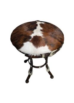 Genuine Cowhide western belt foot stool
